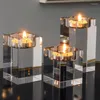 Kandelaars Europa Crystal Glass Holder Fijne transparante kandelaar bruiloft Dineren Home Decorations