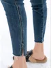 Pantalon féminin Jeans jeans zipper haute taille ourlet divisé la mode printemps mince denim
