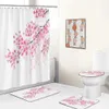 Tende per doccia sakura fioritura set tende per doccia set di fiori di ciliegia piante decorazioni per bagno primaverilo