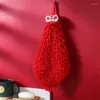 Counge de serviette rouge chinille chinois microfibre rapide sèche sèche à la main douce absorbant whykerchief dessin animé
