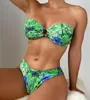 Femmes de maillots de bain pour femmes 2pcs Bikini à imprimé floral ensembles sexy dames sans bretelles babas