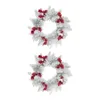 Fleurs décoratives 2pcs Bougies de Noël Anneaux de pouce 11 "Garland Table Table Pièce pour lanternes Piliers de mariage DÉCOR HOME