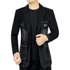 Costumes pour hommes Fashion Hommes décontractés en denim Blazers Vestes de haute qualité, les couches de slim fit slim mâle 4xl