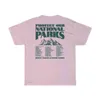 女性のTシャツ女性ヴィンテージナショナルパークバックプリントTシャツレトロ美学屋外キャンプTシャツユニセックス環境TシャツTops T240510