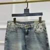 Slim Print Mens Jeans Pantalons pour homme VVV Spring Micro Elastic Trendy Denim Pantal