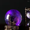 装飾的な置物レトロデコレーションフェリスホイールクリスタルボール砂時計手工芸品バッテリーパワースノーグローブクリスマスバレンタインデー