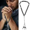 Charm Bracelets Rosary Bracelet Muslim Prayer Beads Decorative Necklace Middle East Beading Islamic Beaded Hematite Holding Religious For