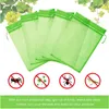 6 * 8inch Organza Sacs de protection contre les fruits Sacs de filet de fruits arbres fruitiers Couvrer le sac à serrage Barrier Netting Barrier Protéger les fruits légumes EW0261