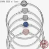 Authentic fit pandoras bracelet charms original Love Heart Sliding Pulsera Bracelet Multi Snake Bracelets women jewelry