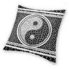 枕yin yang dot art黒と白のカバー40x40cm家の装飾プリントバランス瞑想リビングルーム車のスローケース