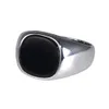 Real Pure Silver S925 Pierścienie męskie Minimalistyczne pierścionki tureckie Man Man Pierścienie palców z naturalnymi kamieniami onyksowymi Turecka biżuteria 240509