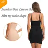 Slimming Full Longueur Shapewear glisse nue Robe de tube droit du corps Shaper Femmes Skinny Under Robes sous la tasse de Black 240428