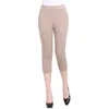 Frauenhose hohe Taille für Frauen mittleren Alters Slim Fit Hosen mit Taschen mit fester Farbe dünne Leggings Streetwear