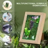 Frames Image Cadre Creative Wood avec amethyst Cluster Decor Artistic Po Forest Greenery