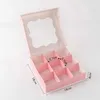 Confezione regalo lbsisi vita pasticceria scatola di carta cioccolato scatola rosa bianco a mano cottura cupcake per feste di nozze di compleanno 10 pezziq240511