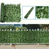 Kwiaty dekoracyjne sztuczne bluszcz ogrodzenie rośliny trawa panel ścienny Faux zielony liść żywopłotu prywatność ekran wewnętrzny na zewnątrz balkon ogrodowy