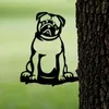 Bahçe Dekorasyonları Cifbuy 1pc Metal Pug Silhouette Köpek Yavru Aşk Köpek Kesme Kesme Rustik Açık Ev Dekor