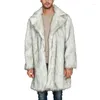 Giacche da uomo Yileegoo uomini inverno inverno in pelliccia per pelliccia lungo manica lunga collare anteriore aperta giacca soffice