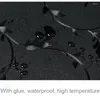 Autocollants de fenêtre Fleur noire opaque auto-adhésive Film en verre autocollant avec de la gluse armoire de cuisine imperméable salle de bain décoration intérieure 80 cm