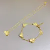 Collier de créateur Vanca Chaîne en or de luxe et bracelet de collier de fleurs à quatre feuilles de haute qualité