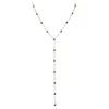 Hänge halsband minar trendiga glänsande regnbåge fyrkant cz kubik zirkoniumhänge halsband för kvinnliga pärlor lång kedja chokers halsband tillbehör