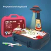 Barn Led Projector Suitcase Art Drawing Table Toy Kids Paint Set Education Learning Art Paint Tool Toy for Boys Girls Gift 240510
