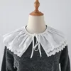 Bow Ties Hollow Out Floral Fake Collar For Womens Shirt Detachable Lapel Blouse Half Adjustable False Decorative