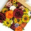 Dekoratif çiçekler diy dekorasyon yapay kutu combo buketler düğün çok kullanımlı gelin partisi dekor centerpieces ev
