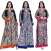 Vêtements ethniques Maroc Kaftan Dubaï Turquie Femmes musulmanes Imprimez une robe de fête maxi