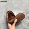 Chaussures décontractées en cuir marron