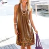 Vestidos casuais Pulabo 5xl Prind Women Women Sleeseless Summer Damas Loose Dress Boho Beach Vestidos de Fiesta feminina