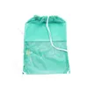 保管バッグソリッドカラー便利なビーチポーチポータブルメッシュトイオーガナイザーバッグ再利用可能なドローストリングバックパック通気性のある家庭用品