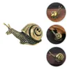 Decorative Figurines Snail Animal Figurine Mini Statue Ornament Miniature Brass Decor Garden Cute Copper Pet Retro Ornaments Tea Sculpture