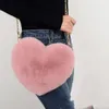 Colors Candy Day Valentine's One-Shoulder Gilrs Bags Party Favor Cute Love Heart Shape-Bag Plush Fashion Lovely Bag Gift Fy3634 ly