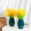 Dekorativa blommor simulering ris vete öron konstgjord växt plastpinnar diy bröllop fest hem blomma vasarrangemang dekoration