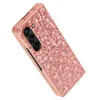 Luxury Shinning Vogue Phone Case for Samsung Galaxy Folding Z Fold 5 4 5G Durable Sturdy Stylish Women Sparkle Leather Fold Shell Anti-fall