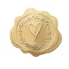 Enveloppe-cadeau 300pcs Gold Sceau de cire en relief Looking Heart Enveloppe Sceaux pour invitations de mariage / cartes de voeux auto-adhésives