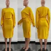 Arbeitskleider sexy Quaste 2 -Stück -Sets Frauen Outfit