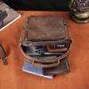 Torba jakość miękka skórzana męska kawa w stylu vintage design messenger design ramię krzyżowe 9,8 "tablet dla mężczyzn 8059