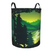 Sacs à linge Sac de rangement imperméable Forest River Mountains Landage ménage Diry Basking Polding Backet Clothes Organisateur