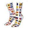 Men's Socks L Flags Maritime Signals Sailing Boat Women's Casual Crazy All Year Long Gift