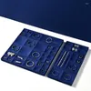 Dekorative Teller Ciyye Blue Jewelry Display Requisiten Mode Ring Ohrring -Armband Ständer Counter Tablett