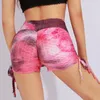 Shorts actifs yoga tie-dye pour femmes 2024 Vêtements de fitness d'été côté cordon de sport respirant