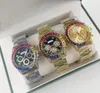 Paar hiphop ijs uit mannen ontwerper Watch Day Date Time Quartz Batterijbeweging kleurrijke diamanten ring roestvrijstalen band klok Europees topmerk horloges geschenken