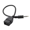Typ een vrouwelijke OTG -converter -adapter kabeldraad koord stereo audio plug auto accessoires 0,2 m 3,5 mm mannelijke audio auxaansluiting naar USB 2.0