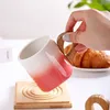 Cups Saucers 200ml Creative Cup with Bamboo Handle and TrayPorcelain Breakfast Milk Coffee Tea MugKitchen Water DrinkwareTeacupCoffee Mug