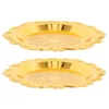 Ensembles de vaisselle 2 pcs plaque d'or Pane à gâteau rond en fer Fruits de rangement Affichage de rangement DÉCROSS