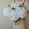 Decorative Flowers White Hydrangea Silk Heads Pack Of 5 Full Artificial With Stems For Wedding Home Decor Party Shop