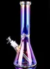 12 Inch Heady Glass Bong Tinted Rainbow Hookah Glass Bong Dabber Rig Recycler Beaker Ice Catcher Water Bongs 14mm US Warehouse