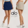 Desginer Als Yoga Aloe Skirt Dress Top Shirt Clothe Short Woman Sunscreen Tennis Springsummer New High Slimming Fake Two Piece Pants Womens Back Waist Pocket Sports S